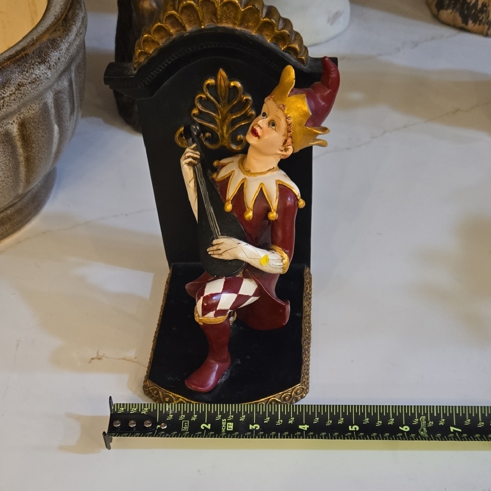 Source Unknown Jester Figurine with Red and Gold Accents